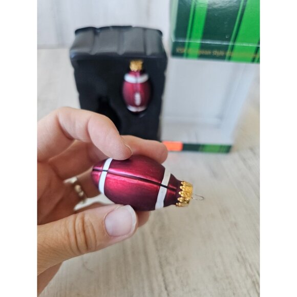 KSA Kurt Adler glass football ornament sport Xmas tree ornament - Picture 5 of 6